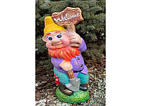 Садова фігурка кераміка 43*13*12см Гном Welcome мал. KULBAKA