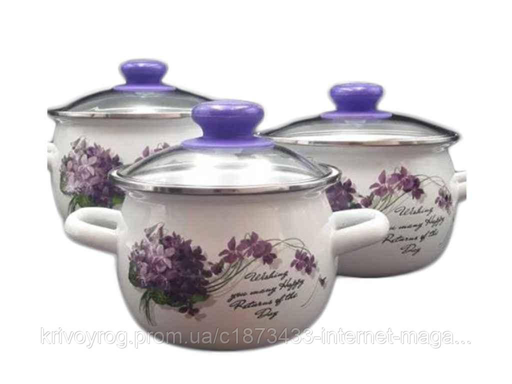 Набір 3 предм. I6926 Віола (молочна) ТМ IDILIA, фото 1