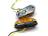 Габаритний ліхтар-катафот BD-0015A 2 LED жовтогарячий 12-24V IP67 (1 шт.). Розмір: 65*28*17 мм, фото 3