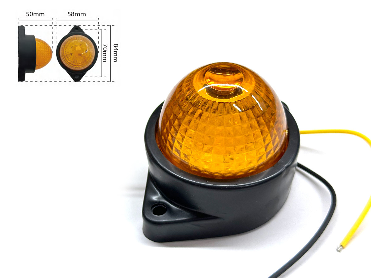 Габаритний ліхтар-катафот BD-2003 7 LED жовтогарячий 12-24V IP67 (1 шт.). Розмір: 84*58*50 мм, фото 1