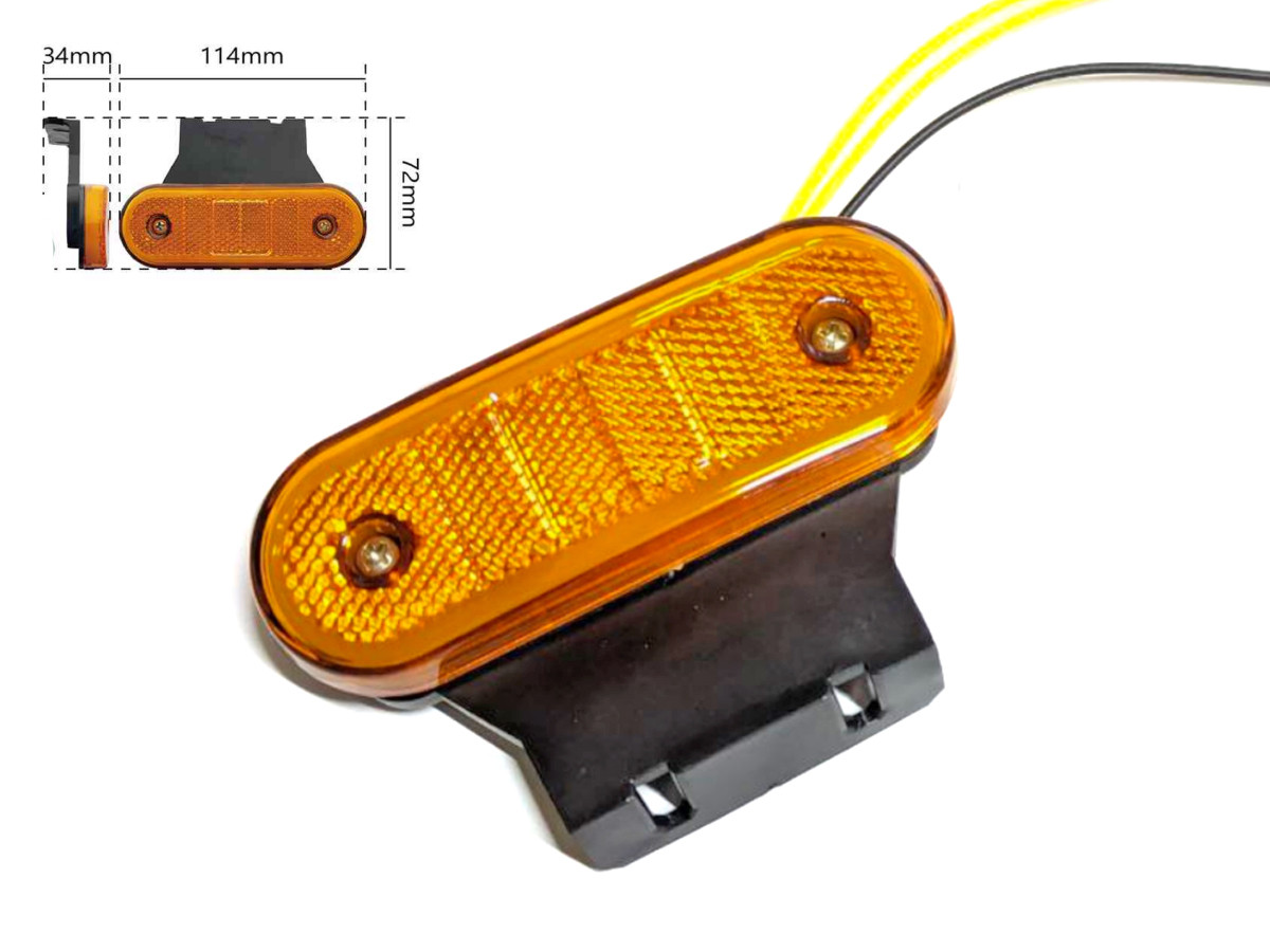 Габаритний ліхтар-катафот BD-0130 20 LED жовтогарячий 12-24V IP67 (1 шт.). Розмір: 114*72*34 мм, фото 1