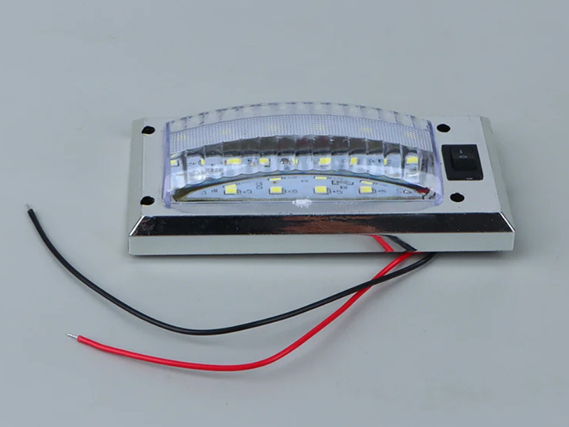 LED-плефон салону універсальний SND-0001 12-24 V 6 SMD 2835 WHITE з вимикачем. 108х52х26 мм, фото 1