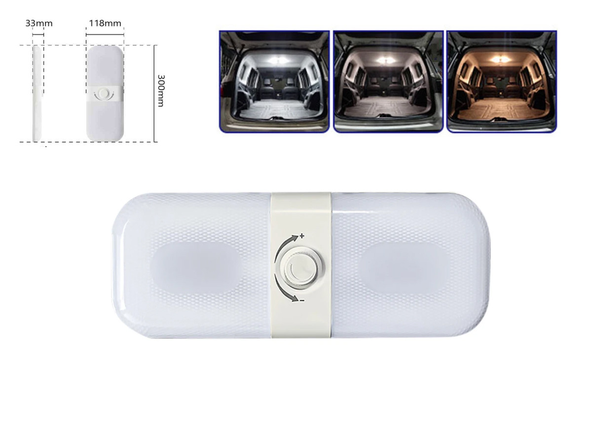 LED-плафон салону універсальний SND-0016 12-24 V 120 SMD 2835 WHITE з вимикачем (плавне регулювання