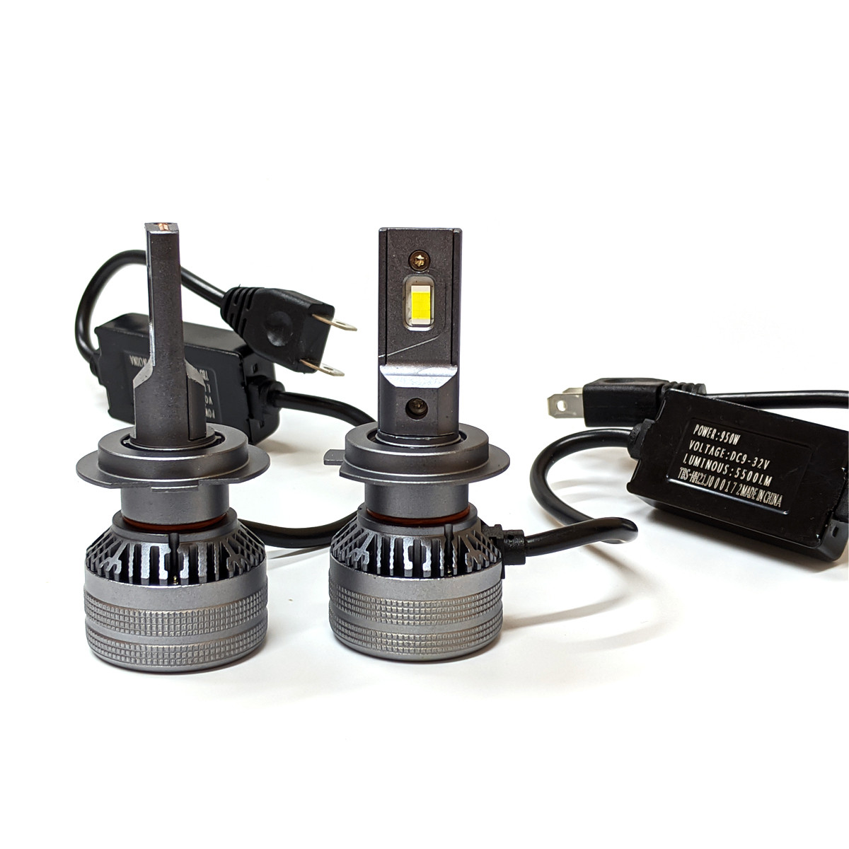 Комплект LED ламп Т8 PRO Н7 55 W 9-32V CANBUS 5500 K радіатор з вентилятором (діод 3570 50mk)