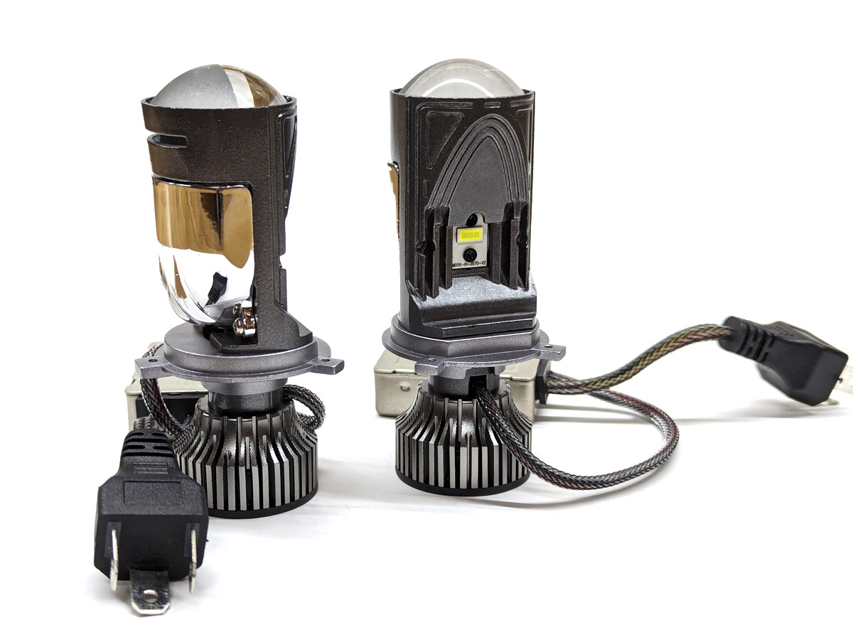 Комплект LED ламп L40 H4 з лінзою 9-32V 90W діод 3570 Sanan, 6000 K радіатор із вентилятором