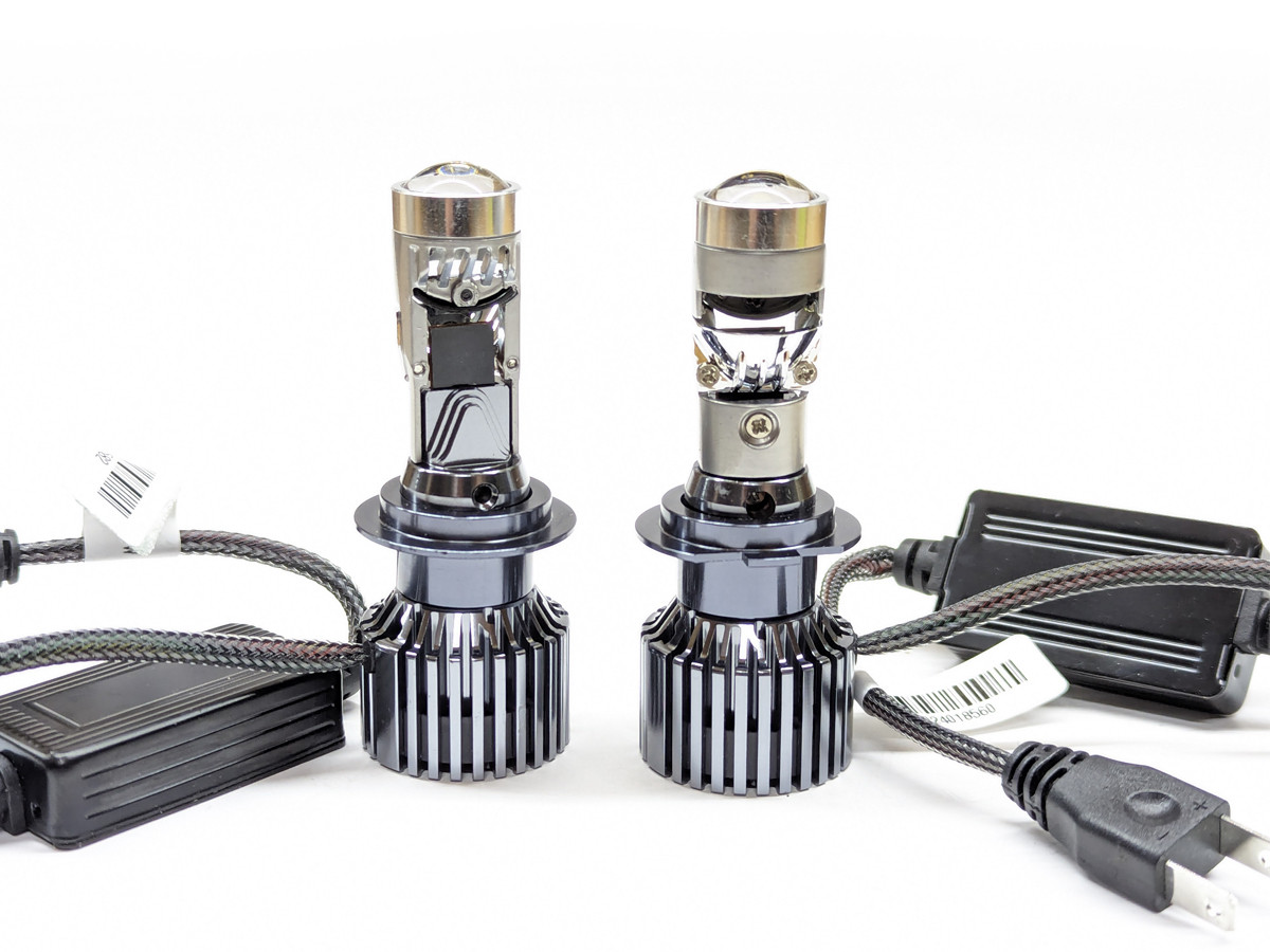 Комплект LED ламп L40 H7 з лінзою 9-32V 70W діод 3570 Sanan, 6000 K радіатор із вентилятором