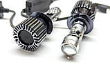 Комплект LED ламп L40 H7 з лінзою 9-32V 70W діод 3570 Sanan, 6000 K радіатор із вентилятором, фото 3
