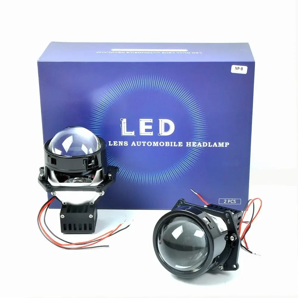 Комплект Бі LED лінз 3 дюйми з вентилятором Bi Led лінзи 3.00 5000 К 15000 Lm 160 W 12V