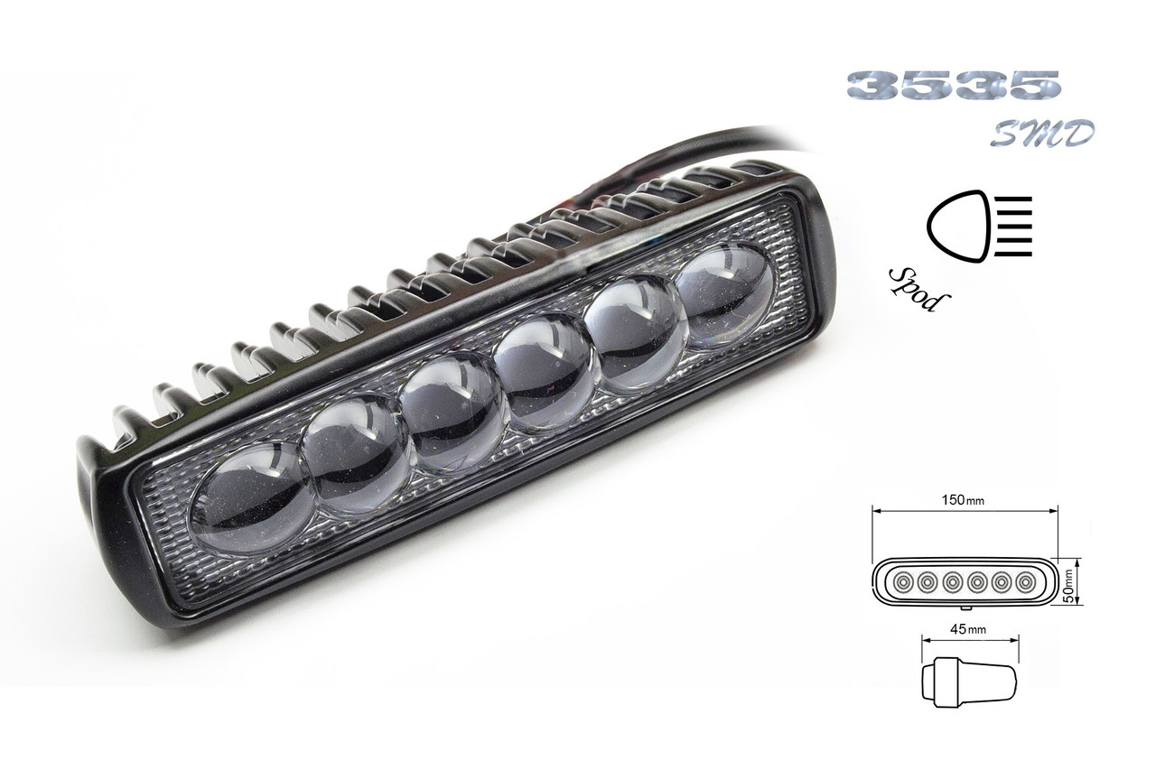 LED-треа JR-6D-G06-18W 6 світлодіодів 3535 спрямоване світло (SPOT)