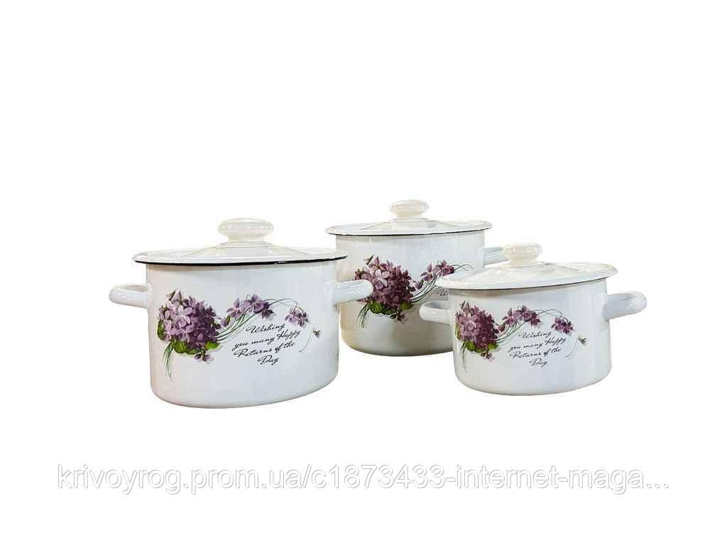 Набір посуду 3 предм. I242 Віола (біла) ТМ IDILIA, фото 1