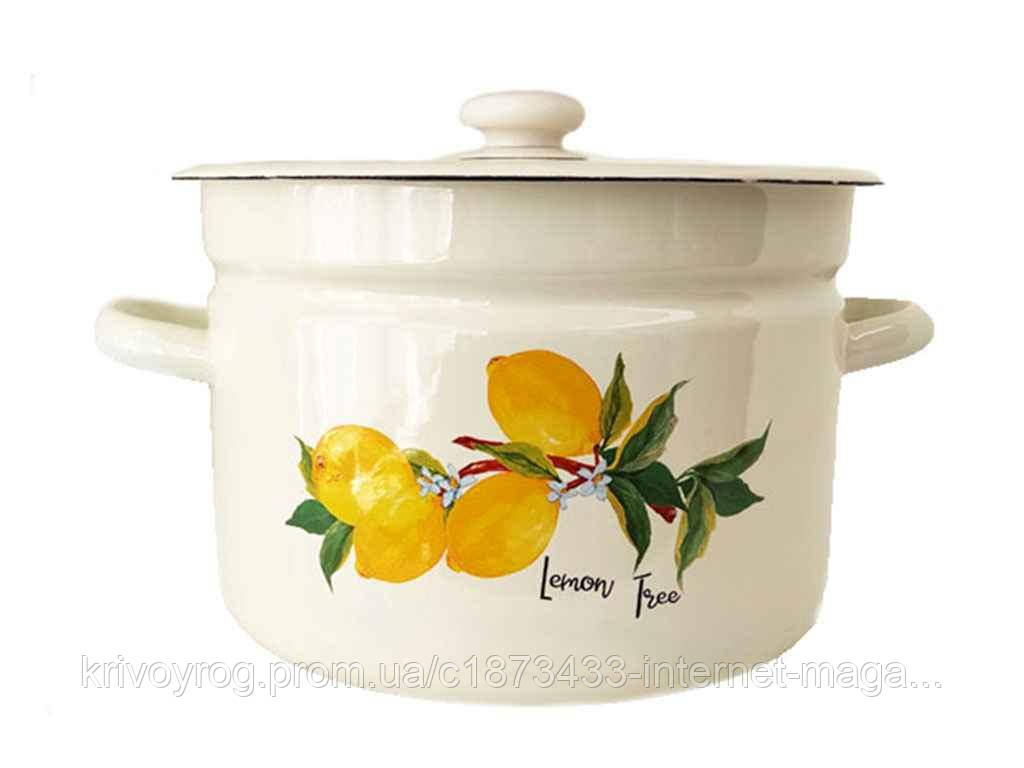 Каструля ем. 9л /2 циліндрична Лимонне дерево (молочна) I1621/2 ТМ IDILIA, фото 1