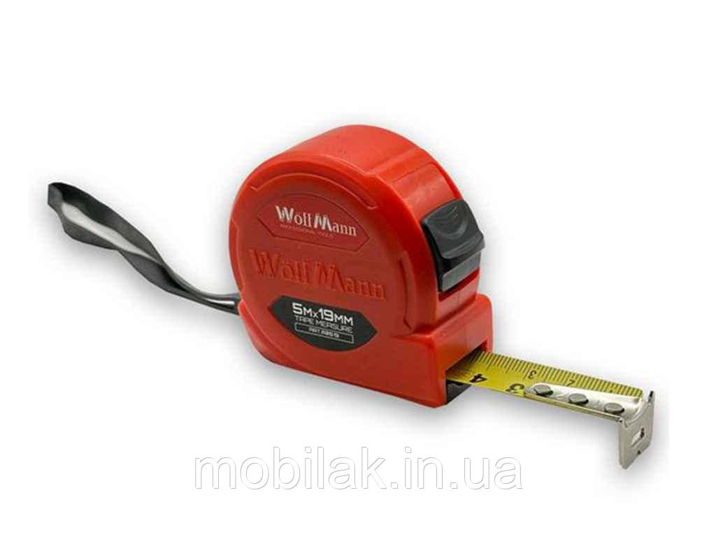 Рулетка пластиковий корпус L=5м 19мм ТМ WoffMann