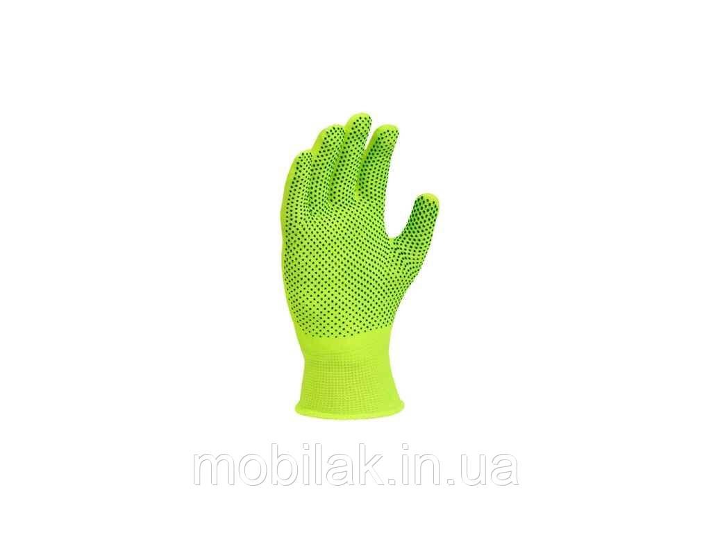 Перчатки робочі з ПВХ крапкою №4415 10 (XL) Поліестер 13 клас ЛАЙТ салатові ТМ DOLONI