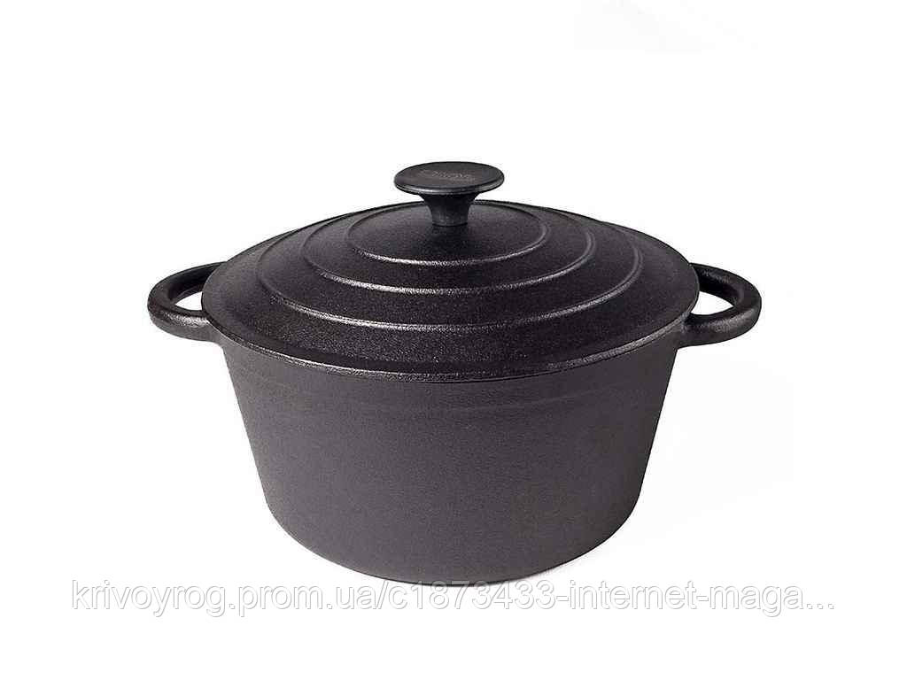 Каструля чавунна з чавунною кришкою 5л СС05 ТМ BIOL, фото 1