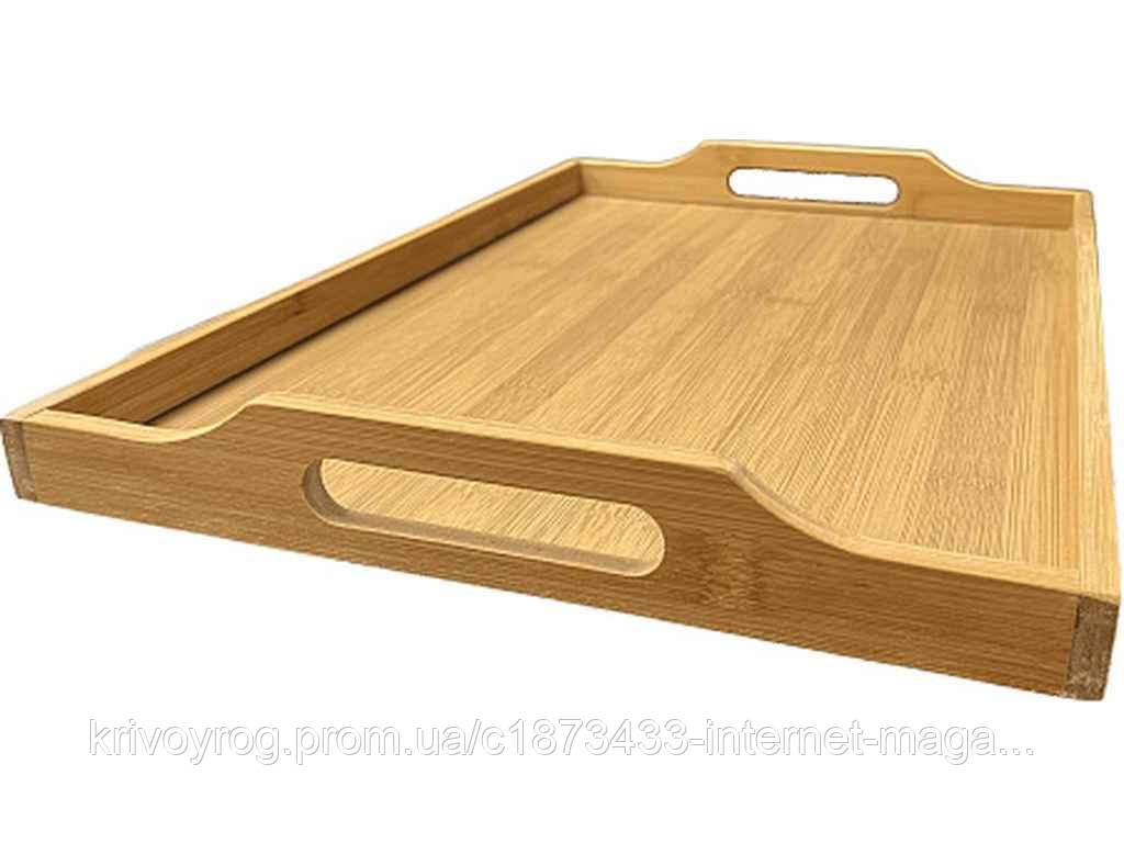 Піднос бамбук 50х33х4см прямокутний ТМ EURO GOLD, фото 1