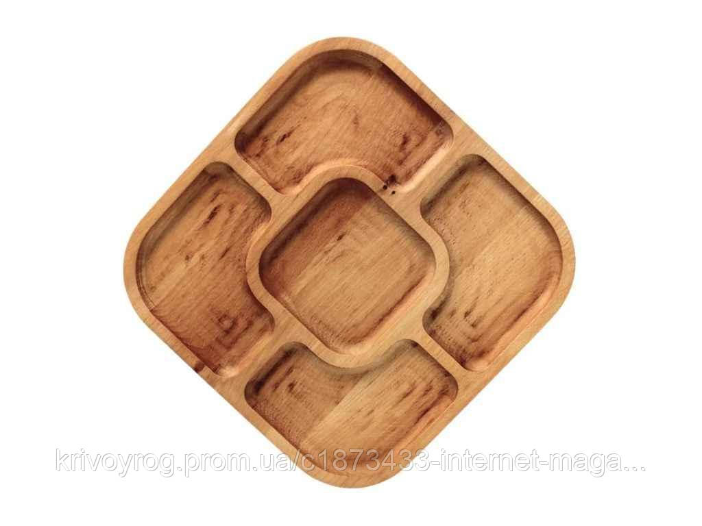 Менажниця 5 секцій d=28см QUADRO Бук ТМ BRIZOLL, фото 1