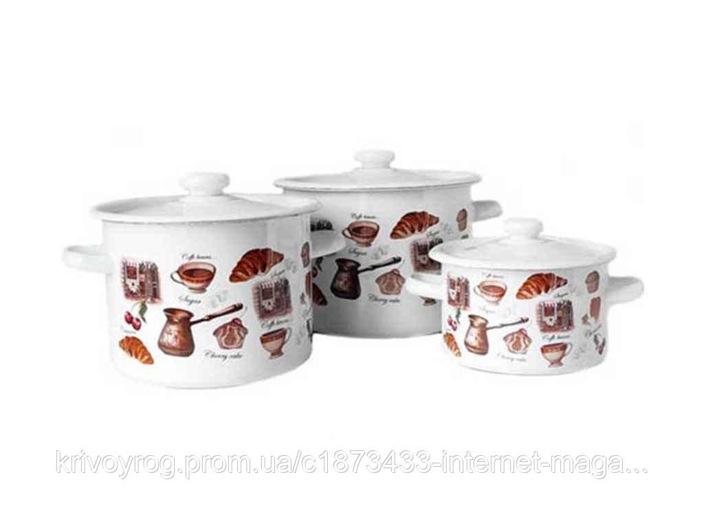 Набір посуду 3 предм. I242 Кафе де Шері (біла) ТМ IDILIA, фото 1