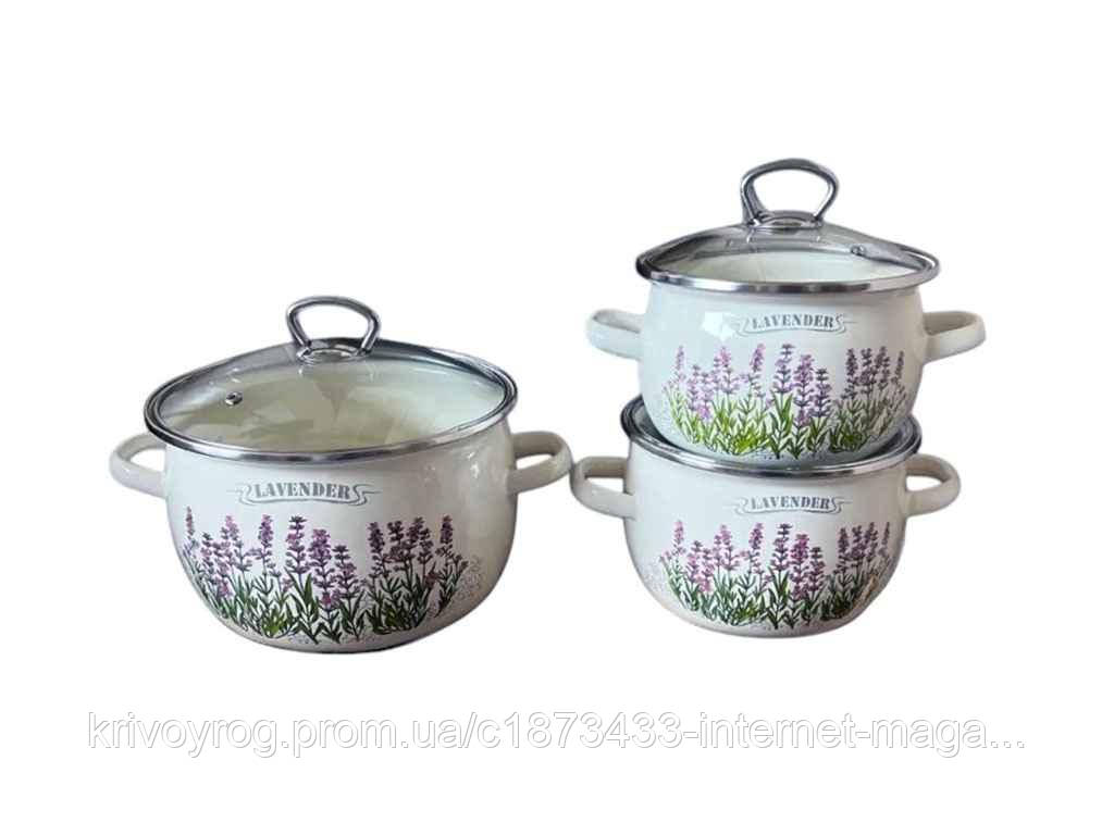 Набір посуду 3 предм. I6926 Лаванда (біла) ТМ IDILIA, фото 1