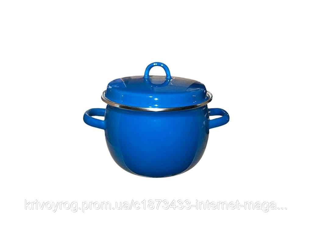 Каструля ем. 3,5л /4 сферична з н/ж обідком та полою ручкою на кришці Аквамарин I19131/4 ТМ IDILIA, фото 1