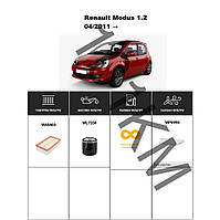 Комплект фільтрів Renault Modus 1.2 (2011-) WIX