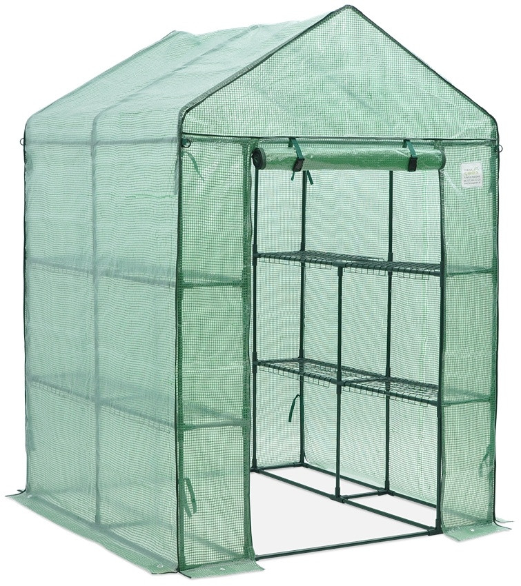 Садова теплиця 140x140 см 8 полиць focus garden зелена