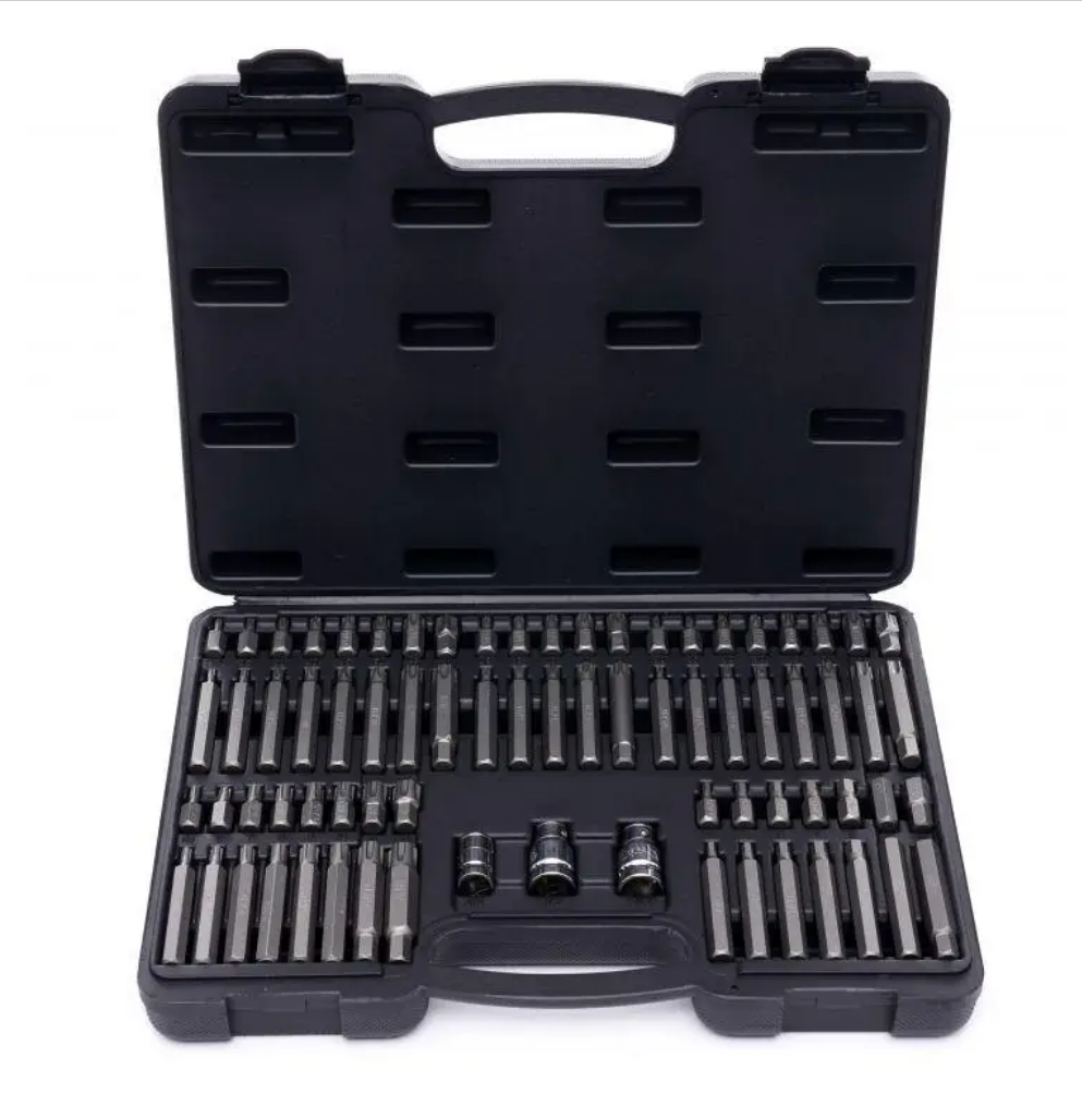 Набір біт torx з адаптерами kraft&dele kd10954 75 елементів в кейсі