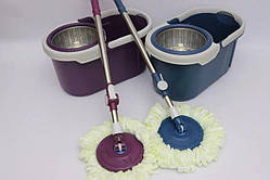 Швабра натирач + моп мікрофібра + відро з металевою центрифугою і подвійним віджимом "Magic"