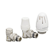 Комплект для під'єднання радіатора KOER Чехия SET-14 — 1/2"x3/4" (вугловий) з термоголовкою НН (KR3178)