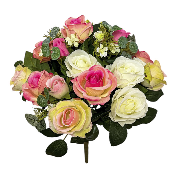 Штучні квіти букет троянди з бутонами Градієнт серія VIP, 50см, фото 1