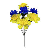 Штучні квіти букет нарциси та волошки серія Україна, 35см, фото 3