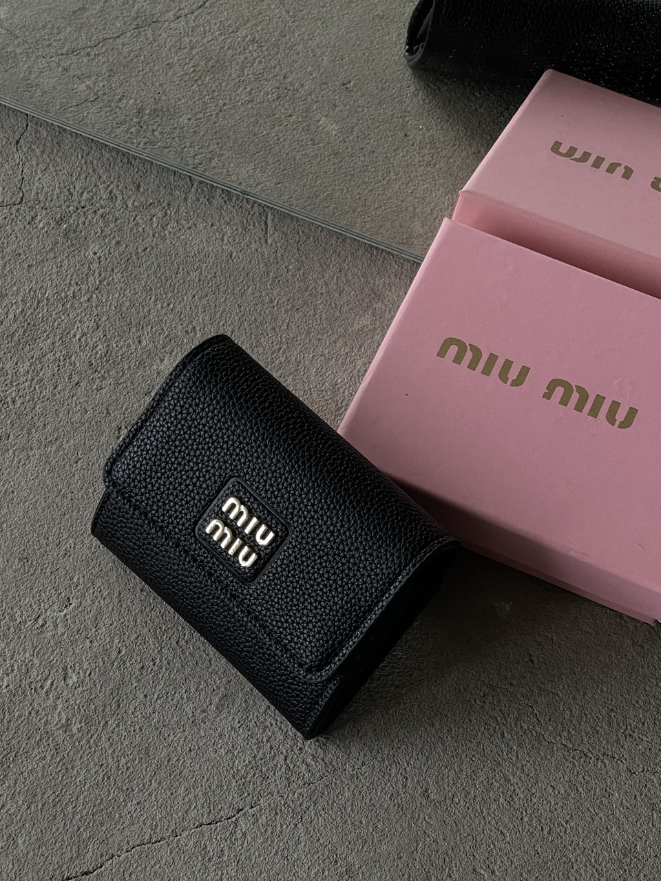 Гаманець Miu Miu жіночий міні Міу Міу чорний