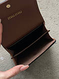 Гаманець Miu Miu жіночий міні Міу Міу коричневий, фото 5