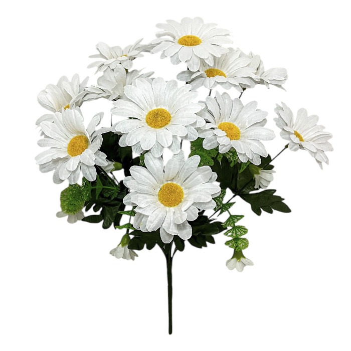 Штучні квіти букет білі ромашки з бутонами 49см, фото 1