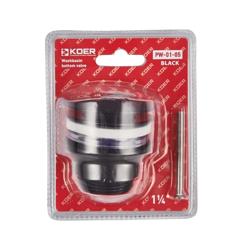 Донний клапан для умивальника Koer PW-01-05 1 1/4'' (KR3403) кнопка