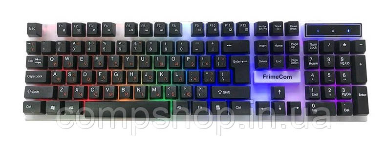 Клавіатура FrimeCom FC-801А-USB Black USB (ігрова, Rainbow LED, мембранна) (код 133713)