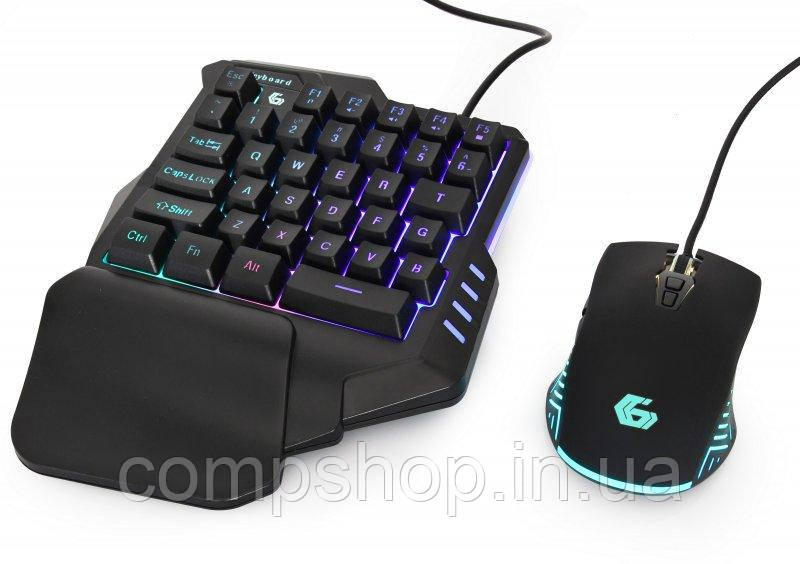 Комплект 2-в-1 Gembird GGS-IVAR-TWIN Black USB (одноручна клавіатура + миша, підсвічування) (код 136103)