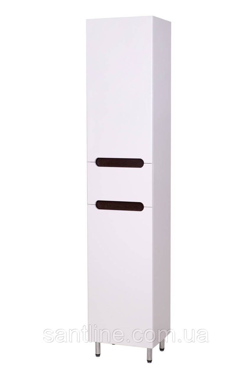 Пенал підлоговий вузький Палітра Д2 Ш1 30х32х185 см білий на ніжках для ванної кімнати, фото 1