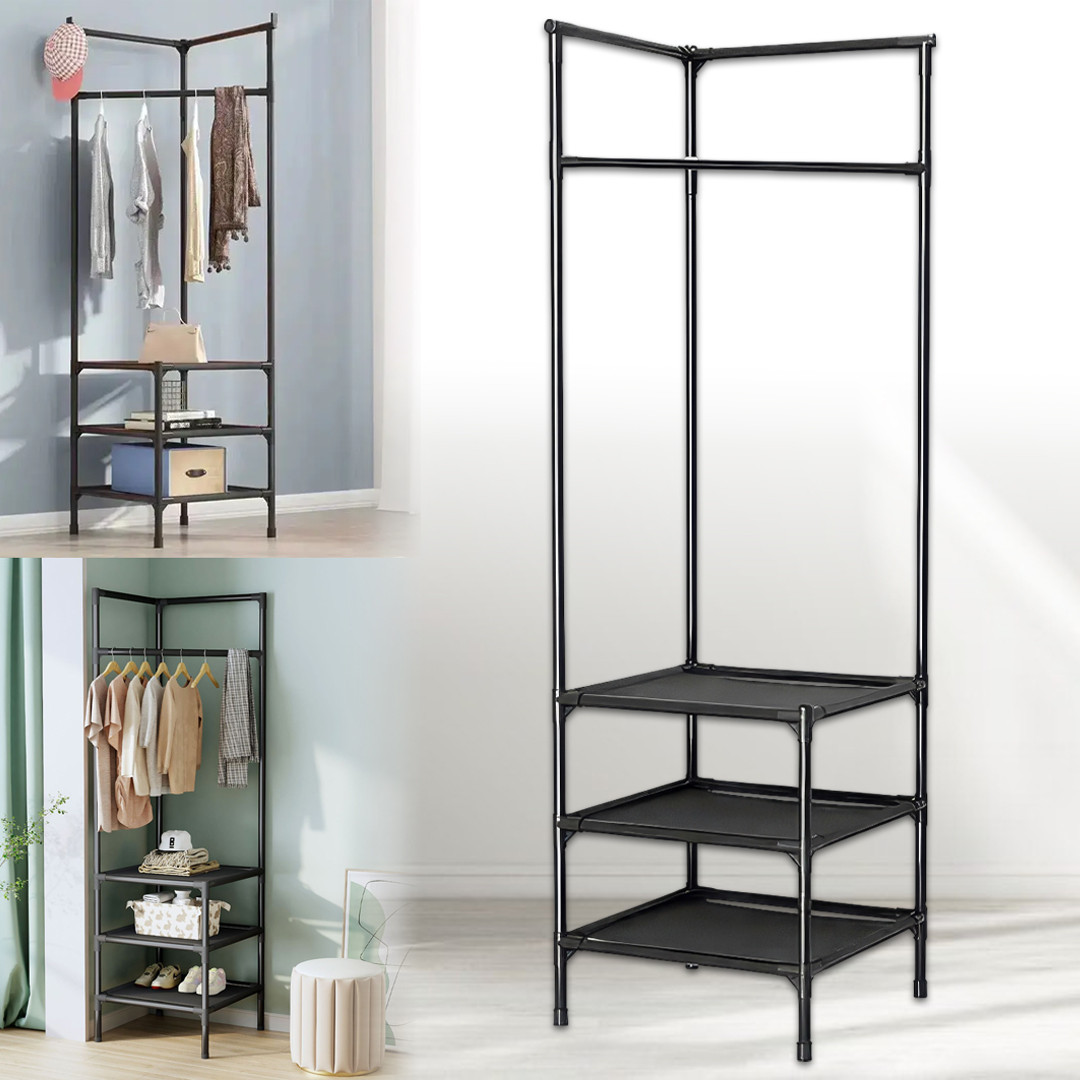 Напольна кутова вішалка-стелаж для одягу 185х40х40 см Corner rack, фото 1
