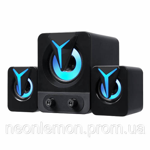Компьютерные колонки FT FT-25 с RGB подсветкой 2.1 9W Black (3_03561 ...