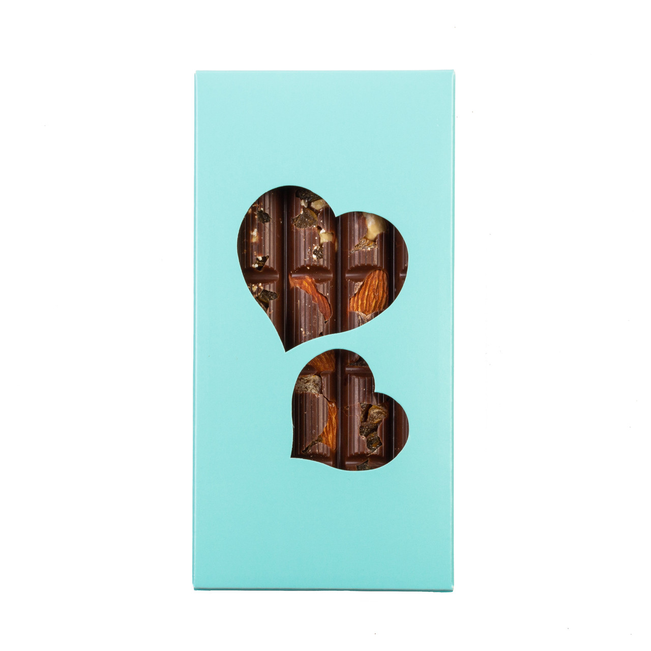 Коробка 160х80х17 для плитки шоколаду "Серця", тіффанні, фото 1