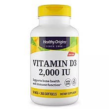 Вітамін D3 в маслі МСТ, Vitamin D3 in MCT Oil, Healthy Origins, 2000 МО, 360 гелевих капсул