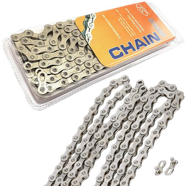 Ланцюг велосипедний FSC F90, 9 швидкостей, 116 ланок, із замком, Silver