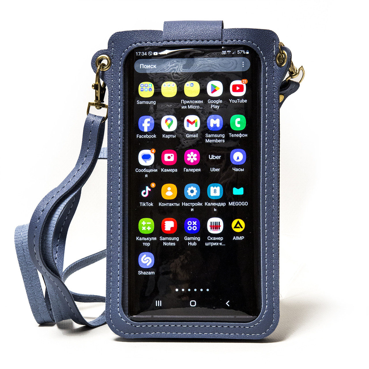 Жіноча сумка для телефону документів та грошей (блакитна), фото 1