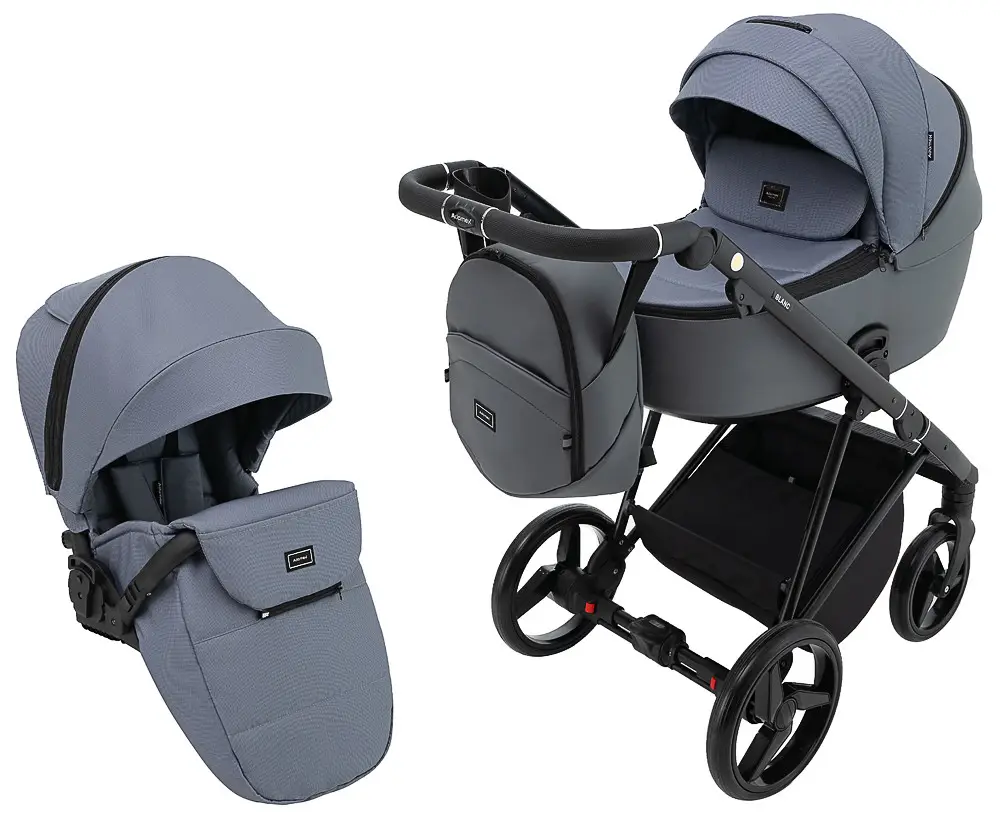 Коляска 2 в 1 Adamex Blanc Lux PS-108 сіра, фото 1