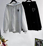 Жіноче худі двонитка 42-46,48-52 білий, чорний, фото 3