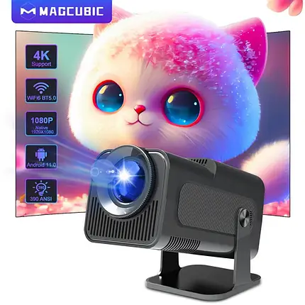 Смарт Проєктор MAGCUBIC HY320 Black 4K 390ANSI BT5.0 Wifi 6 Домашній кінотеатр, фото 1