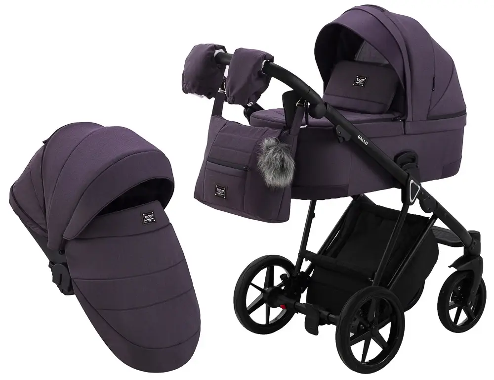 Коляска 2 в 1 Adamex Gallo Thermo GA-8 plum perfect фіолетова, фото 1