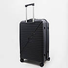 Валіза дорожня 3 в 1 трійка на колесах поліпропілен 76*48 см у різних кольорах Cans Чорний, фото 3