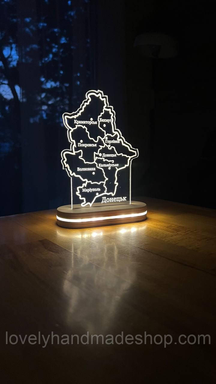 Нічник карта Донецьк