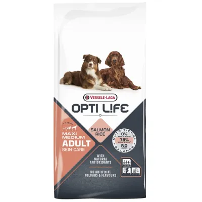 Сухий корм для собак середніх і великих порід Opti Life (Опті Лайф) Adult Skin Care Medium & Maxi з лососем 12.5 кг, фото 1